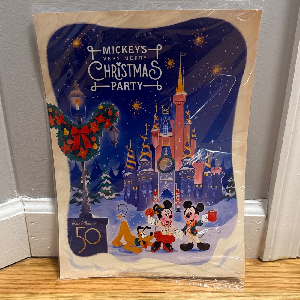 Disney Mickey's Very Merry Christmas Party Exclusive 50th Anniversary Poster NEW